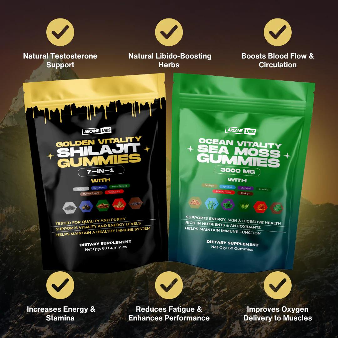 Arcane Shilajit & Sea Moss Gummies Bundle