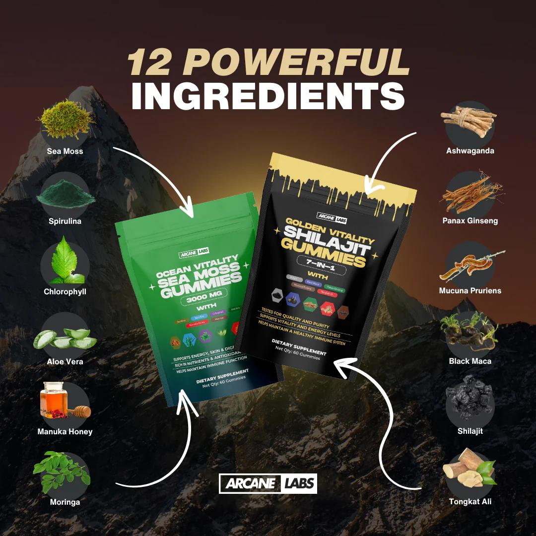 Arcane Shilajit & Sea Moss Gummies Bundle