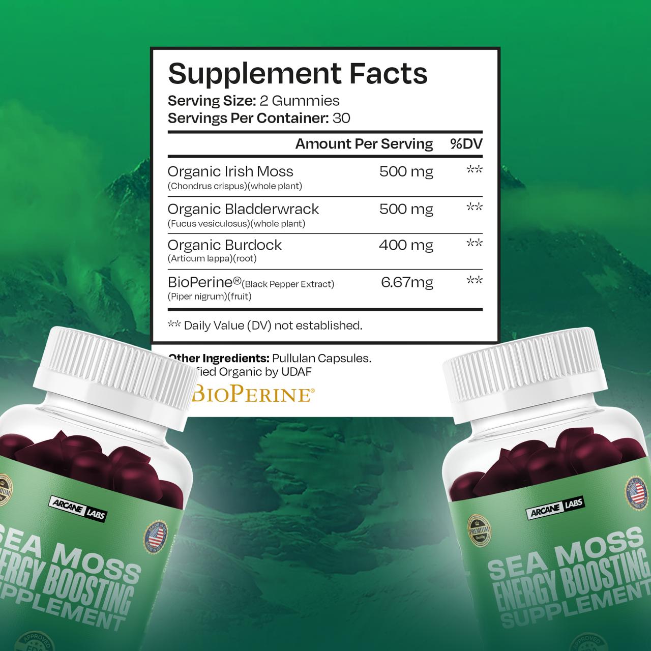 Arcane Sea Moss Caps (Energy & Libido Boosting)
