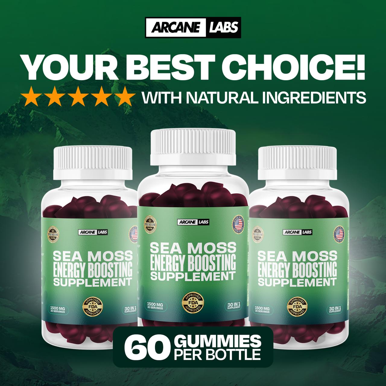 Arcane Sea Moss Caps (Energy & Libido Boosting)