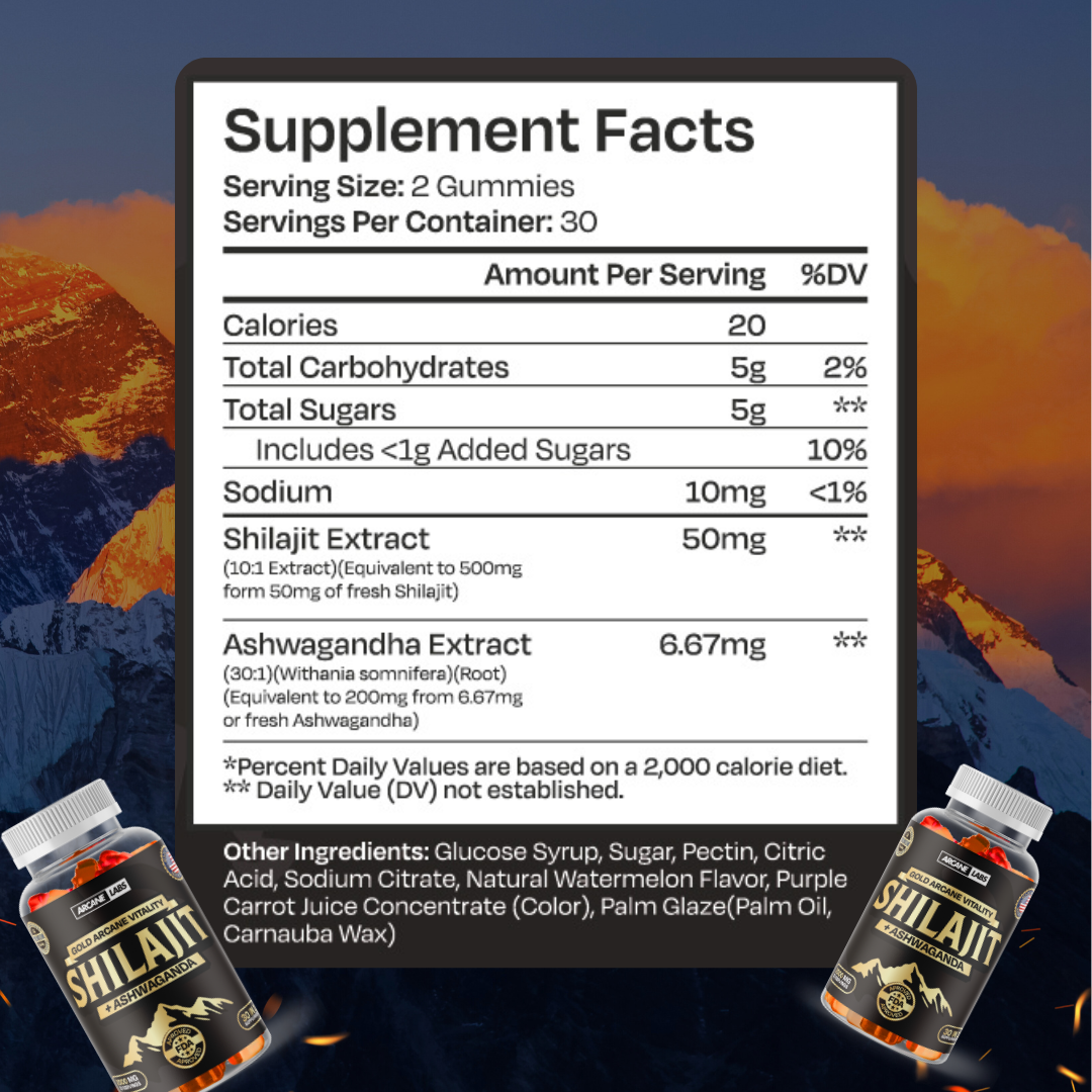Arcane Shilajit w/ Ashwagandha Gummies